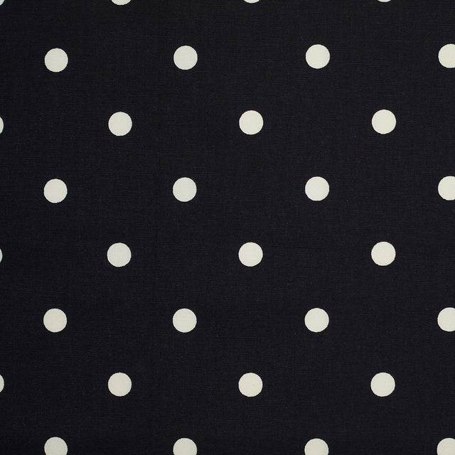 Licorice Cotton Canvas Polka Dots