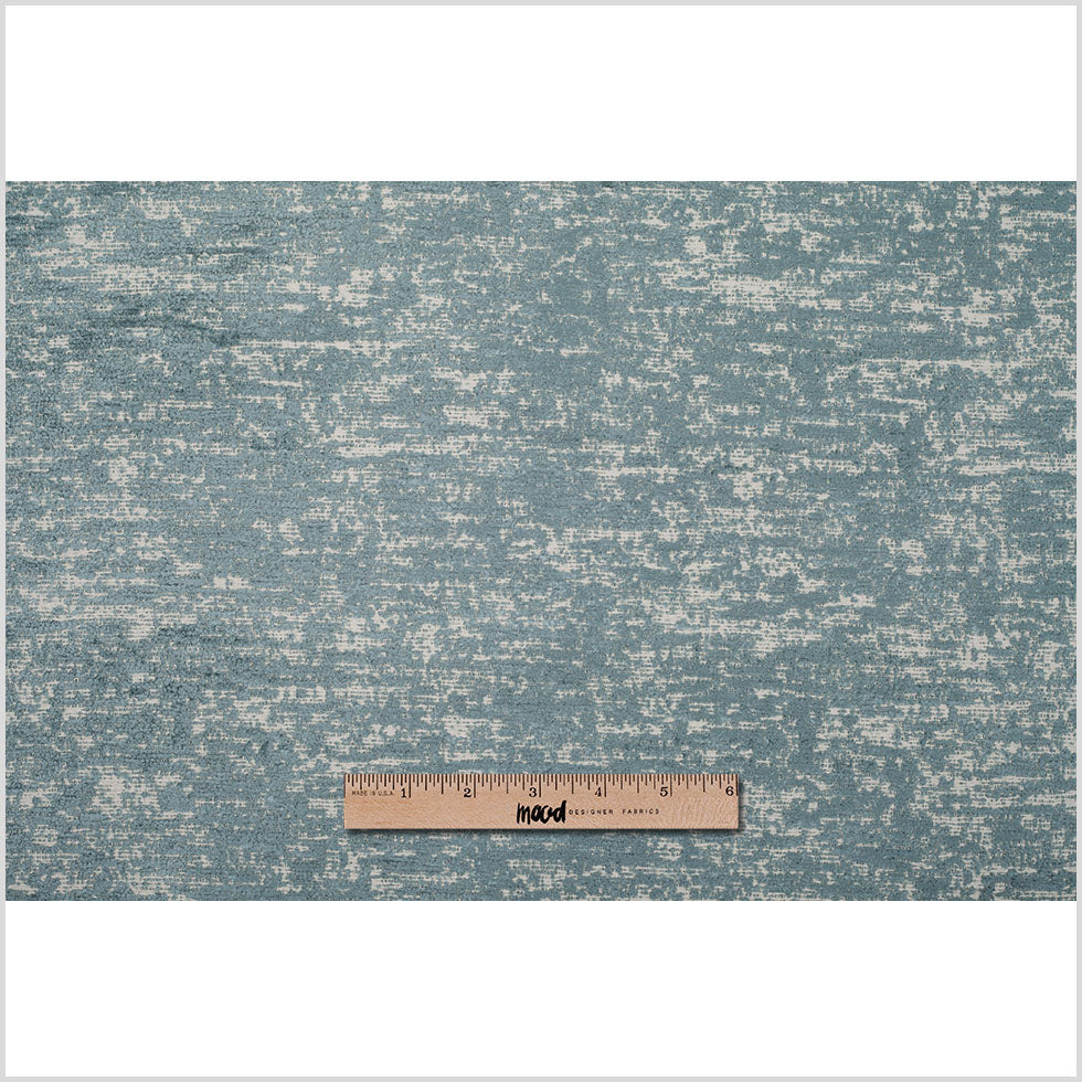 Turkish Cornflower Blue Polyester-Acrylic Flocked Woven - Full