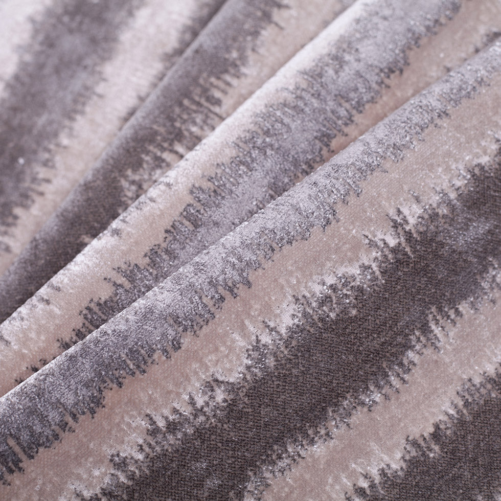 Platinum and Oxford Tan Polyester-Viscose Cut-Out Velvet Folded