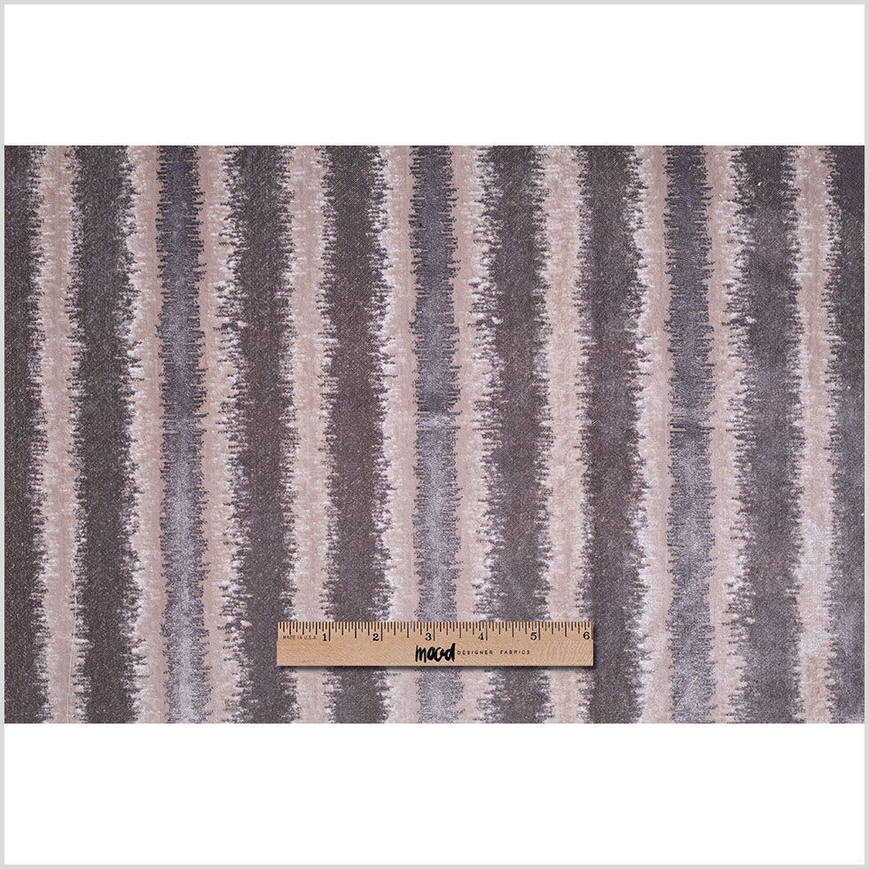 Platinum and Oxford Tan Polyester-Viscose Cut-Out Velvet Full