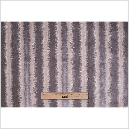 Platinum and Oxford Tan Polyester-Viscose Cut-Out Velvet Full