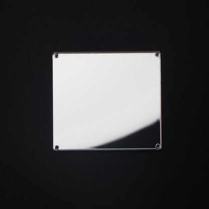 Silver Laminate 4-Hole Square Plastic Mirror - 110L/70mm