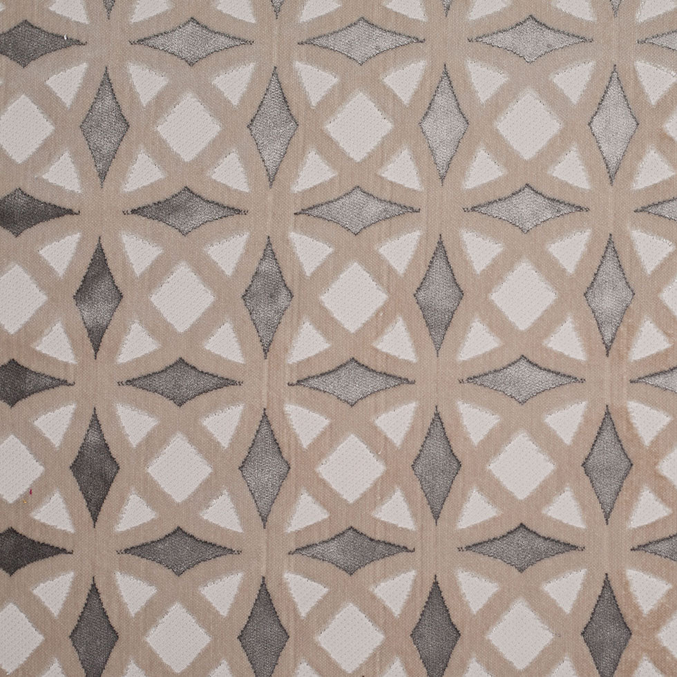 Platinum Black Geometric Laser Cut Velvet