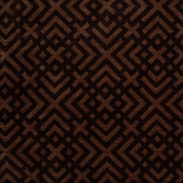 Turkish Espresso and Woodsmoke Geometric Acrylic-Polyester-Viscose Chenille