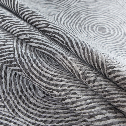 Slate Geometric Swirls on a Cotton and Polyester Woven - Folded