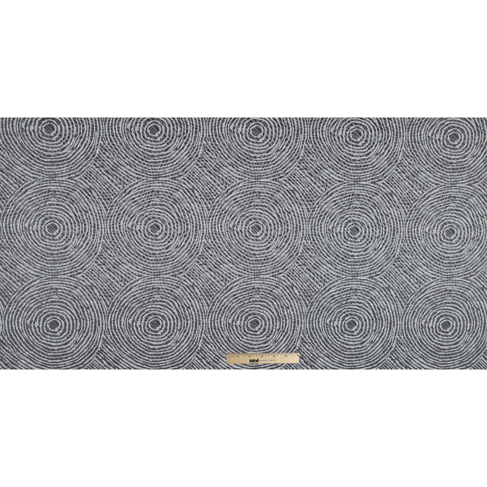 Slate Geometric Swirls on a Cotton and Polyester Woven - Full
