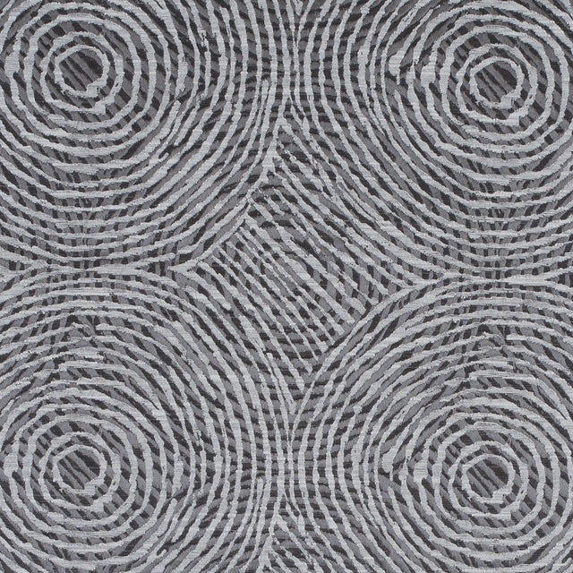 Slate Geometric Swirls on a Cotton and Polyester Woven