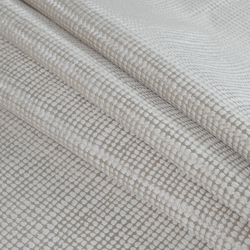 Champagne Geometric Cotton and Polyester Woven Folded