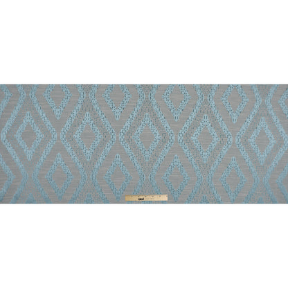 Azure Diamond Woven Cotton and Polyester Blend Folded