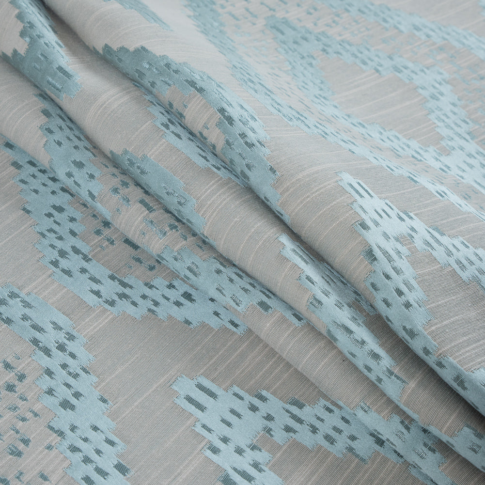 Azure Diamond Woven Cotton and Polyester Blend Detail