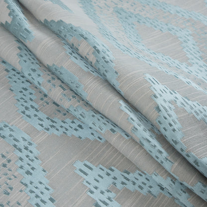 Azure Diamond Woven Cotton and Polyester Blend Detail