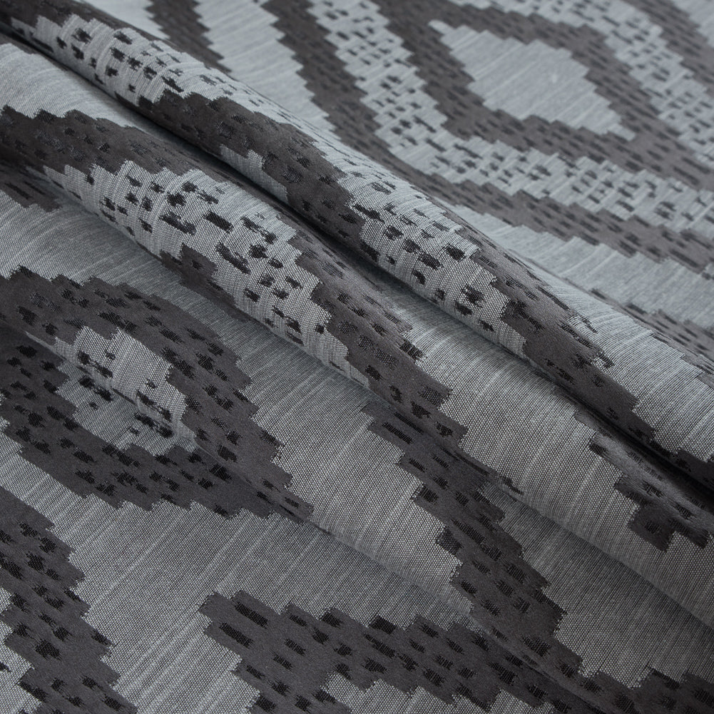 Slate Diamond Woven Cotton and Polyester Blend - Folded