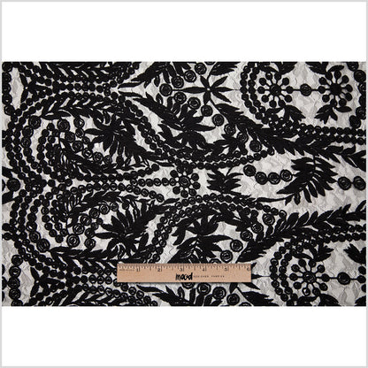 Black Floral Nylon Lace Folded