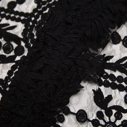 Black Floral Nylon Lace Detail