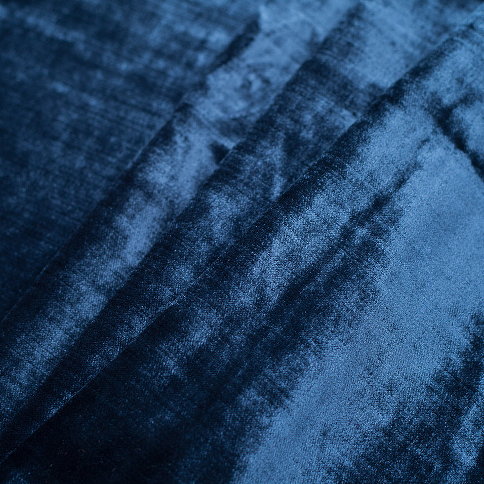 Turkish Royal Blue Polyester Velvet - Folded