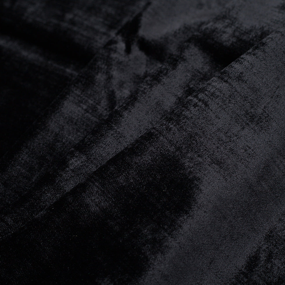 Turkish Ebony Polyester Velvet - Folded