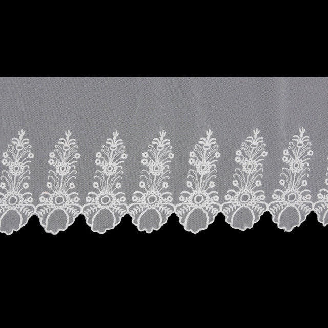 7.5 White Floral Cotton Lace Trim