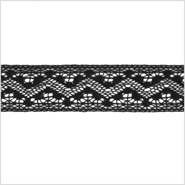 1.5" Black Crochet Lace Trim
