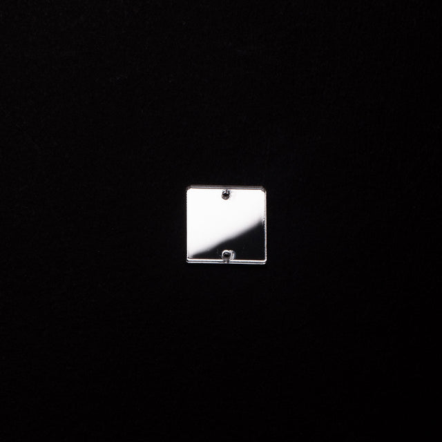 Silver Laminate 2-Hole Square Plastic Mirror - 40L/25.5mm