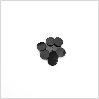 Black Laminate 2-Hole Round Plastic Button - 30L/19mm - Detail