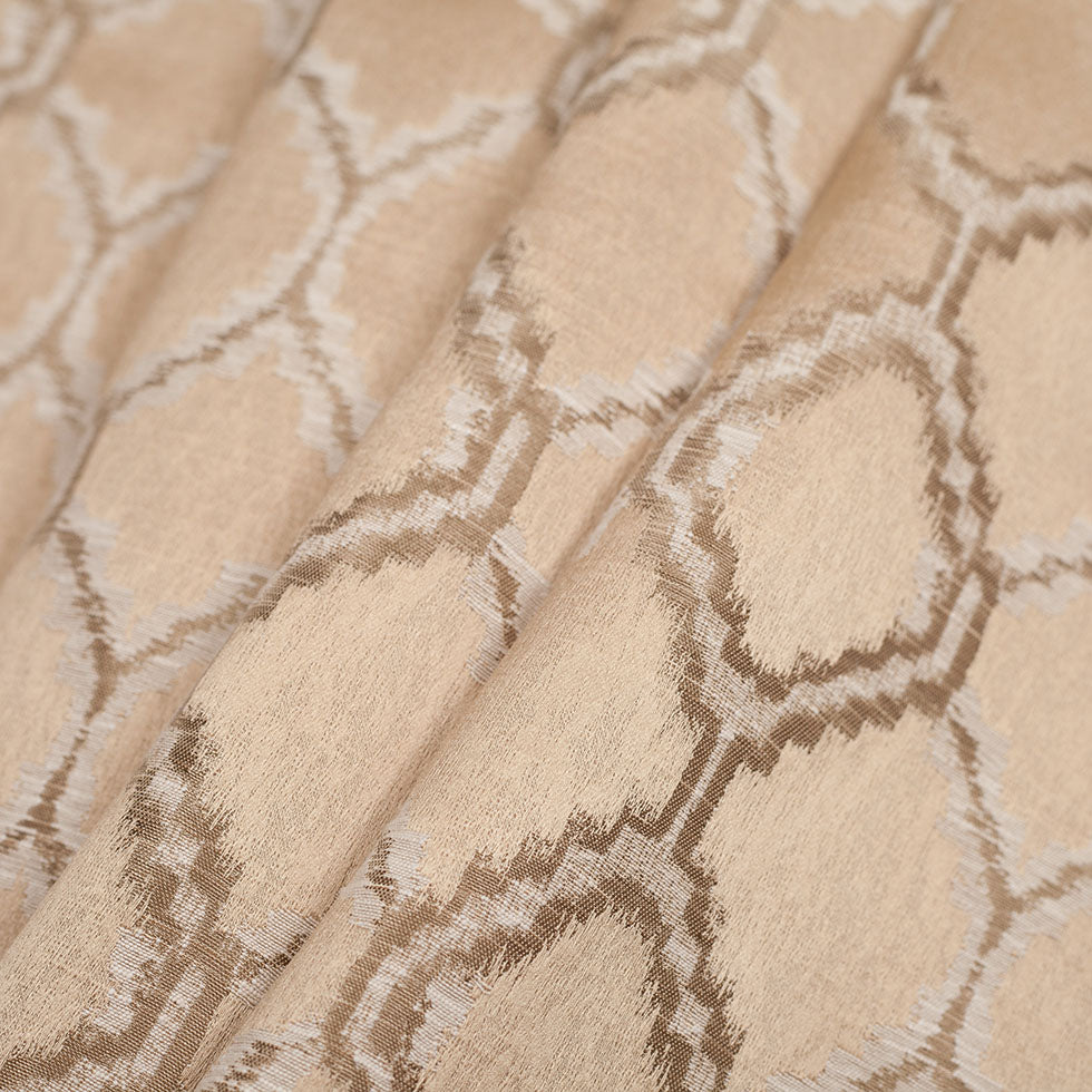 Indian Beige/Ivory Geometric Poly/Cotton Woven - Folded