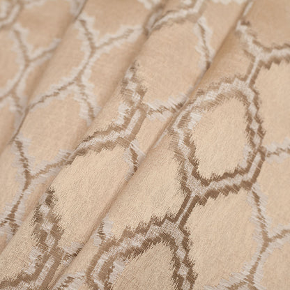 Indian Beige/Ivory Geometric Poly/Cotton Woven - Folded