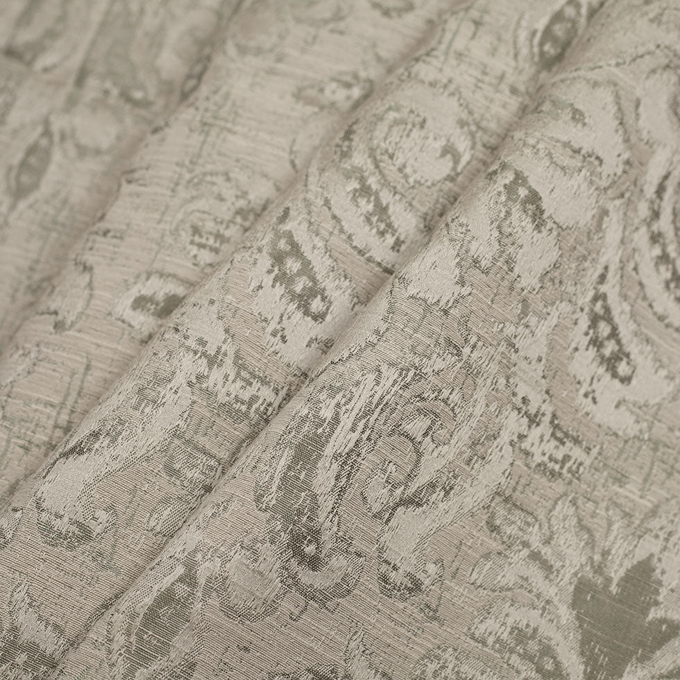 Indian Silver Damask Poly/Cotton Woven Folded