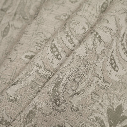 Indian Silver Damask Poly/Cotton Woven Folded