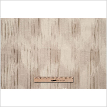 Indian Beige/Ivory Ikat-Like Poly/Cotton Brocade Full