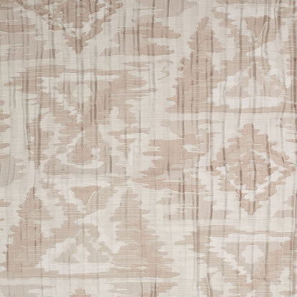 Indian Ivory/Beige Ikat-Like Geometric Poly/Cotton Brocade
