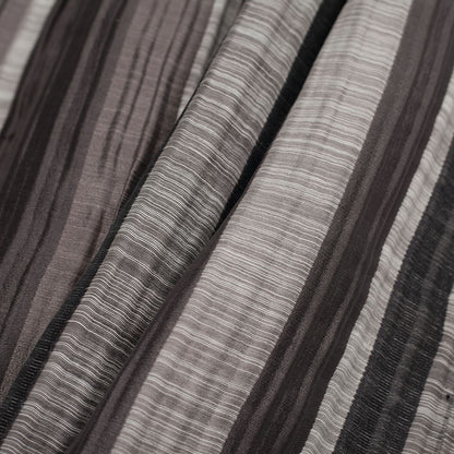Indian Black/White Striped Poly/Cotton Brocade - Folded