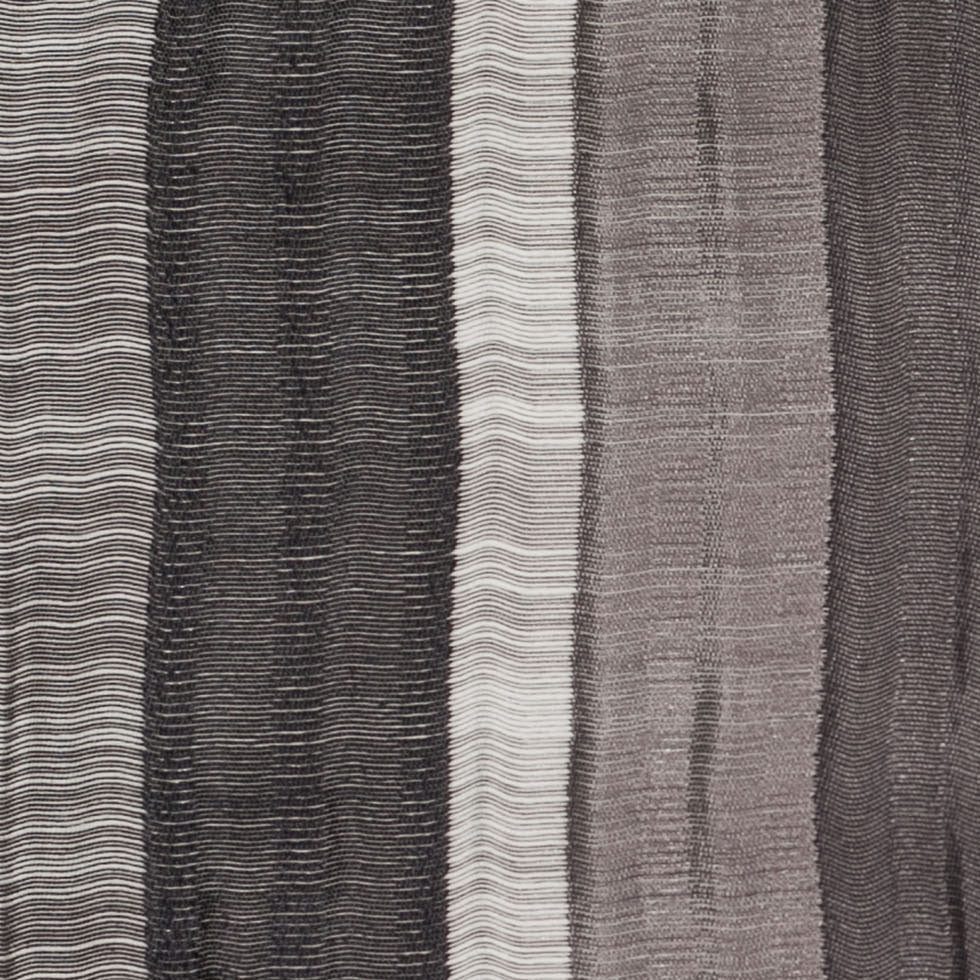 Indian Black/White Striped Poly/Cotton Brocade - Detail