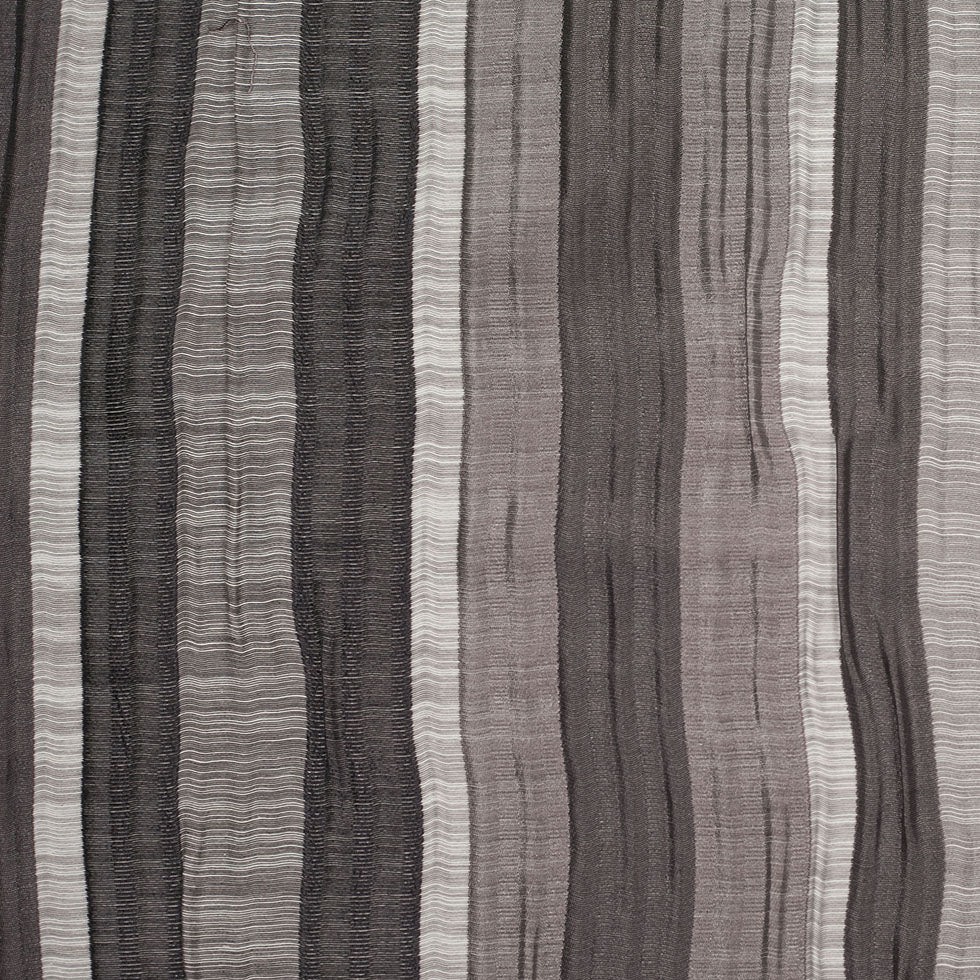Indian Black/White Striped Poly/Cotton Brocade