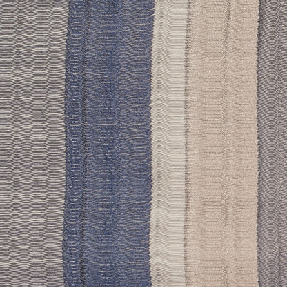 Indian Blue/Beige Striped Poly/Cotton Brocade - Detail