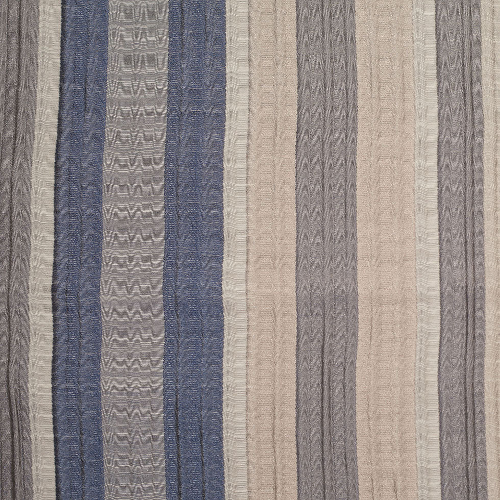Indian Blue/Beige Striped Poly/Cotton Brocade