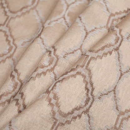 Indian Taupe Geometric Poly/Cotton Woven - Folded