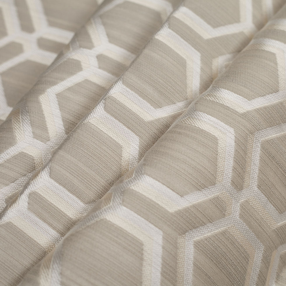 Pearl-7303 Indian Geometric Poly/Cotton Brocade - Folded