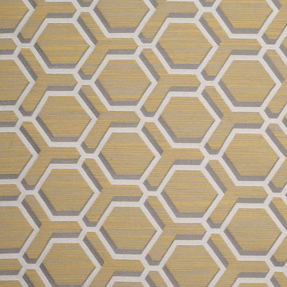Indian Yellow/Gray Geometric Poly/Cotton Brocade