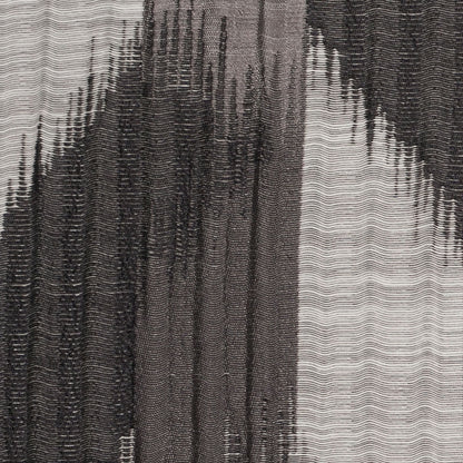 Indian Black/White Ikat-Like Poly/Cotton Brocade - Detail