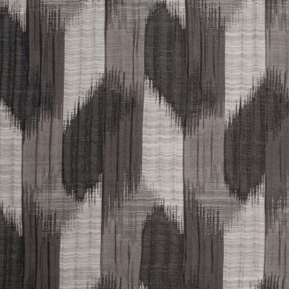 Indian Black/White Ikat-Like Poly/Cotton Brocade
