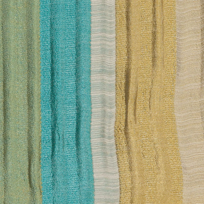 Indian Blue/Gold Striped Poly/Cotton Brocade - Detail