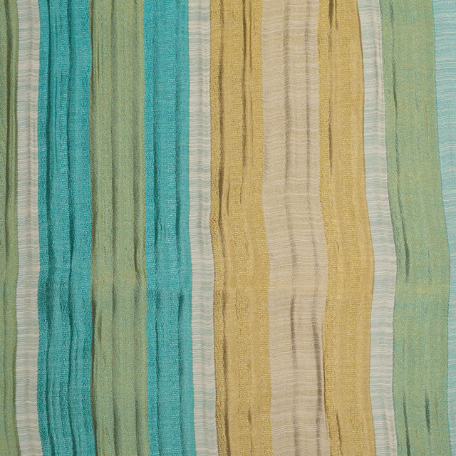 Indian Blue/Gold Striped Poly/Cotton Brocade