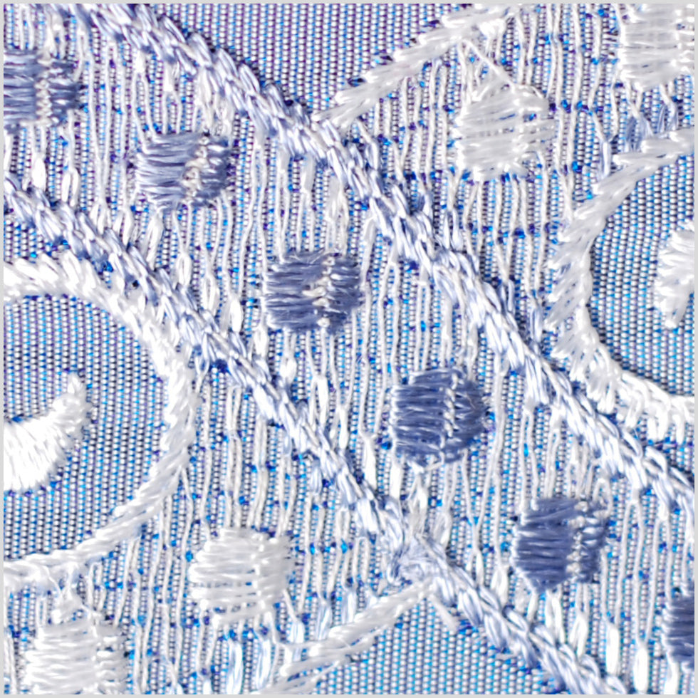 Sky Blue/Silver Jacquard Ribbon - Detail