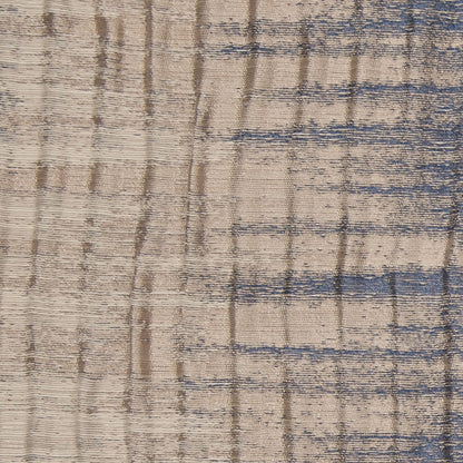 Indian Blue/Beige Geometric Striped Polyester-Cotton Brocade - Detail