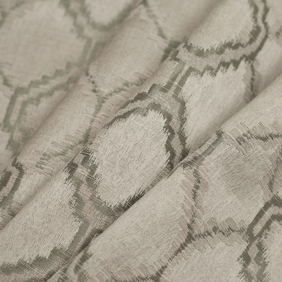 Indian Silver Geometric Poly/Cotton Woven Folded