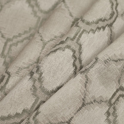 Indian Silver Geometric Poly/Cotton Woven Folded