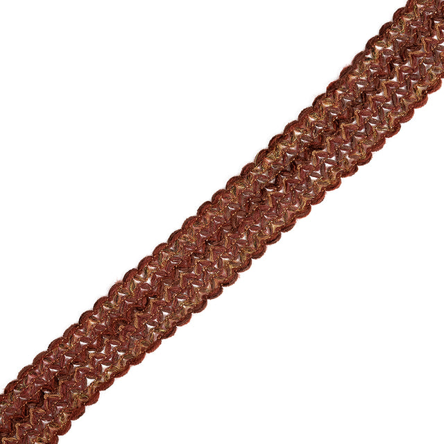 Cherry Mahogany, Orange and Yellow Metallic Mohair and Lurex Trim - 2