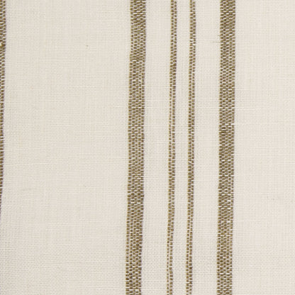 Indian Olive/White Striped Linen Woven - Detail