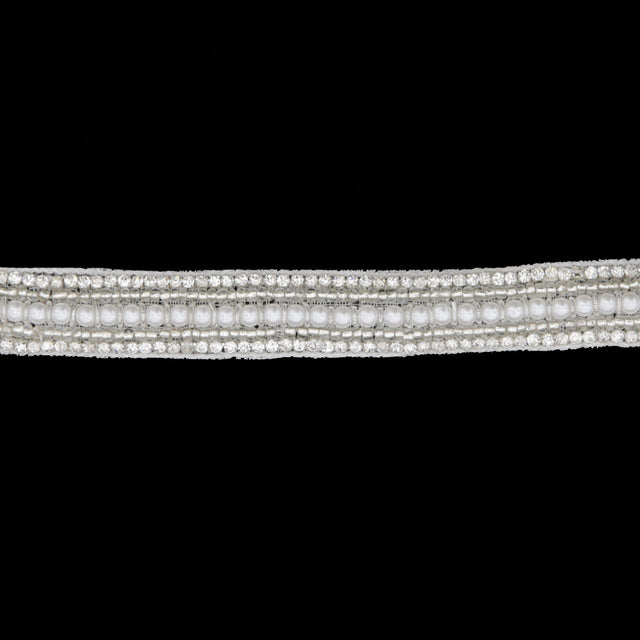 0.625 Silver/White Beaded Rhinestone Trim
