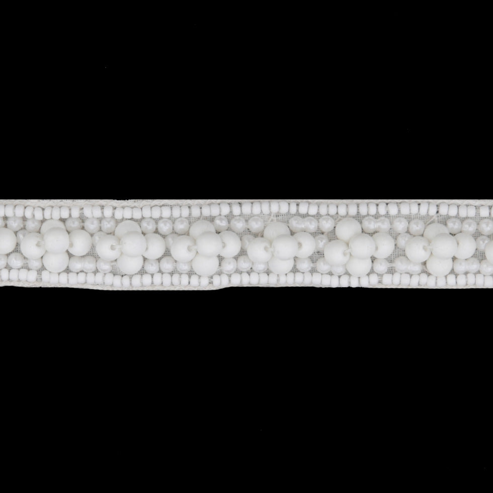 0.625 White Pearls Beaded Trim